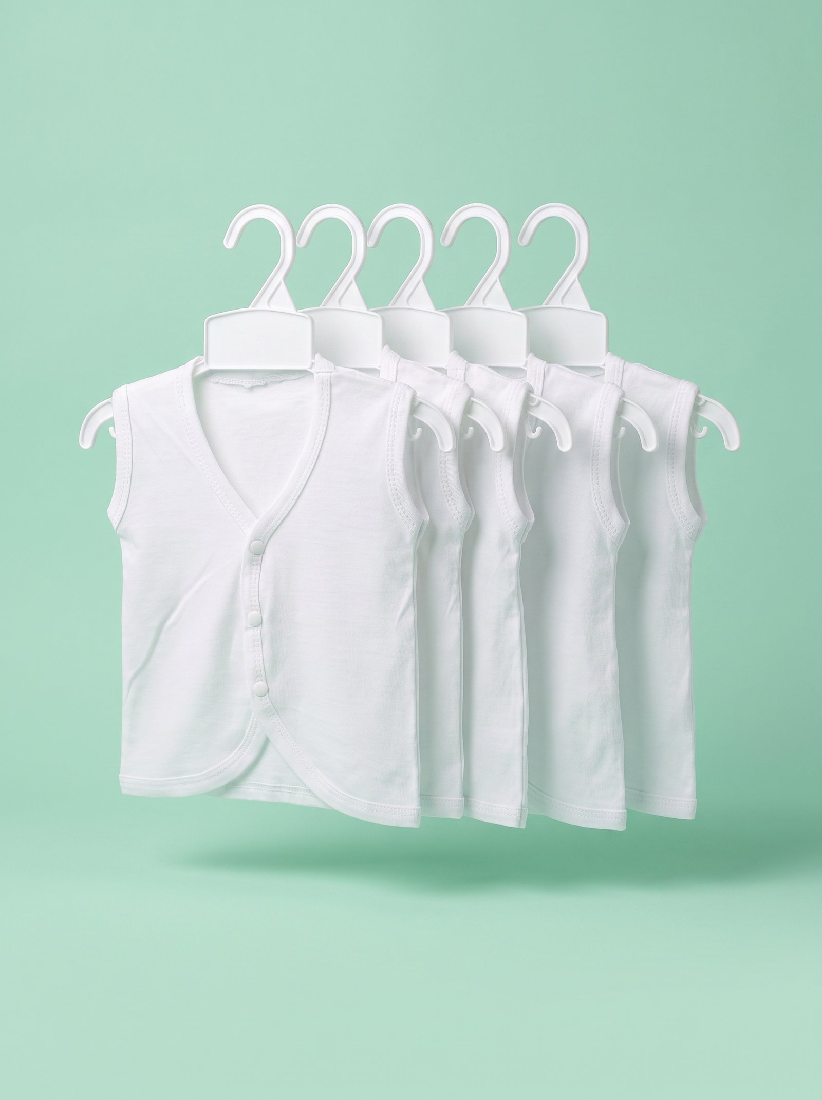 100% Cotton White Newborn Baby Jhabla - Set of 5