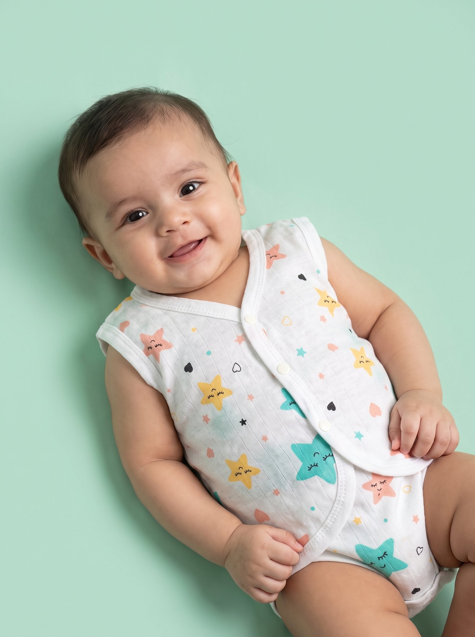 Newborn Baby Pure 100% Cotton Muslin Button Jablas - Set of 5