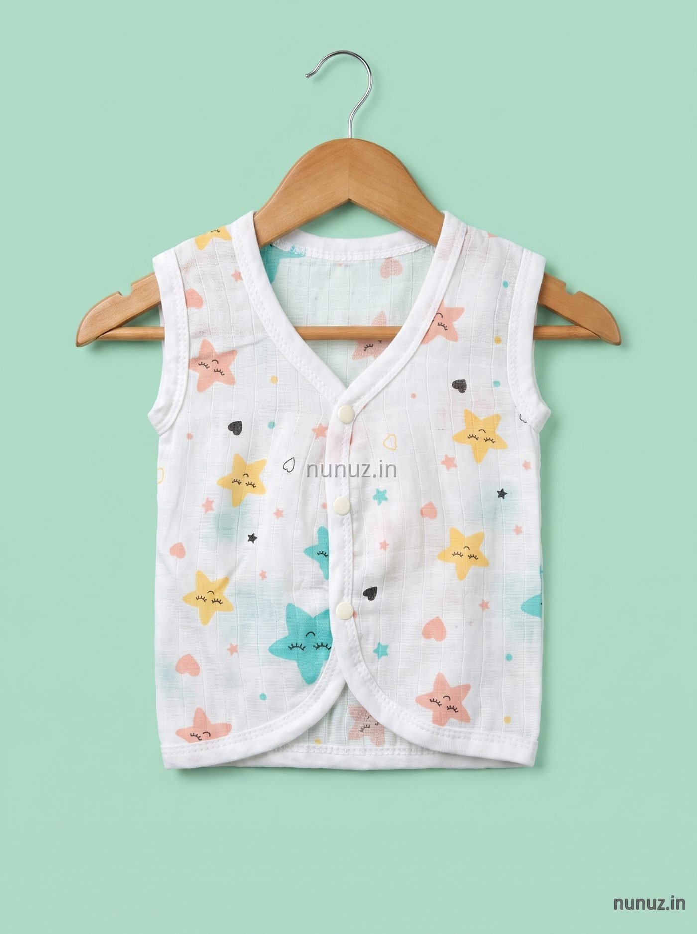 Newborn Baby Pure 100% Cotton Muslin Button Jablas - Set of 5