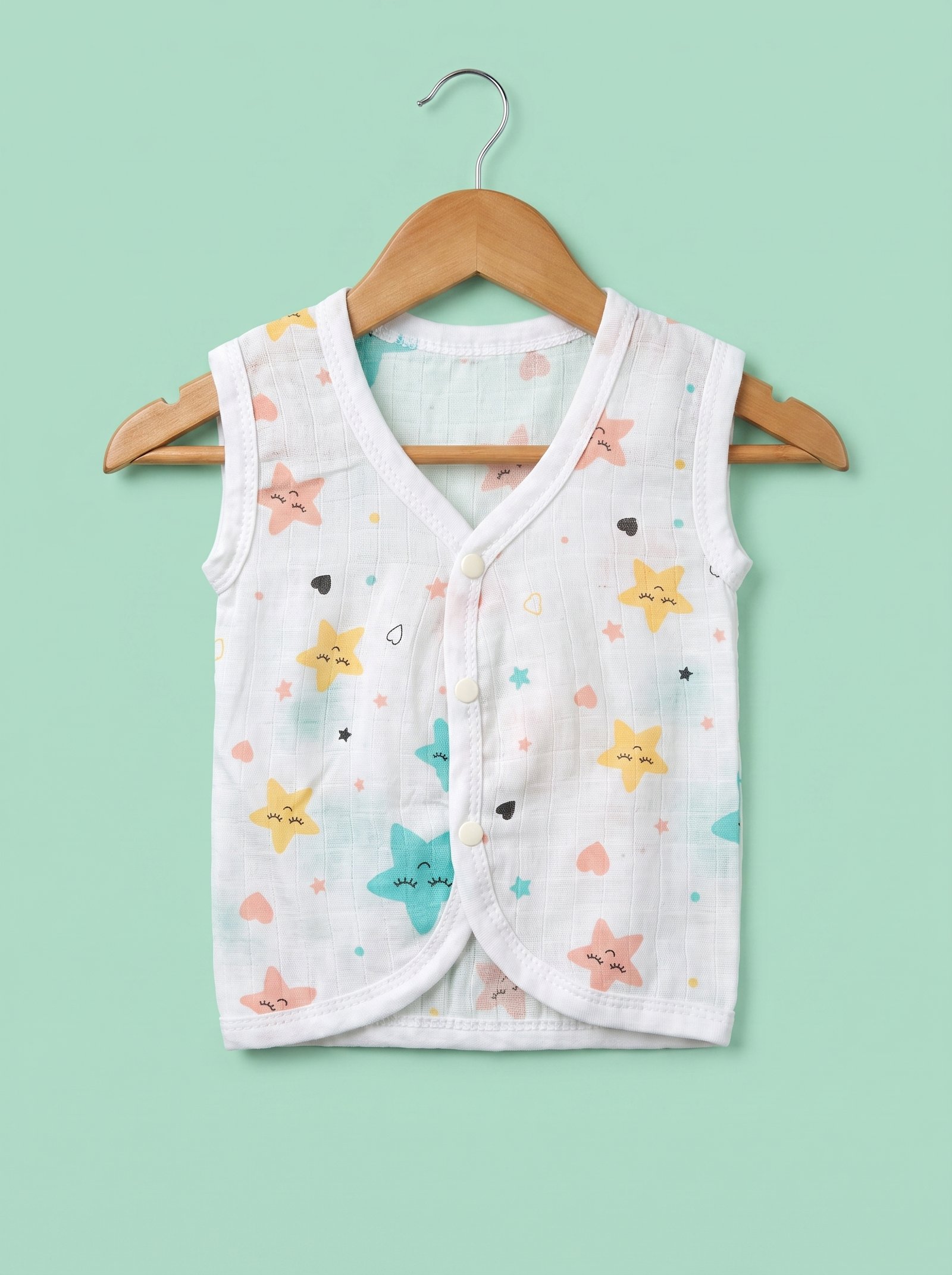 Newborn Baby Pure 100% Cotton Muslin Button Jablas - Set of 5